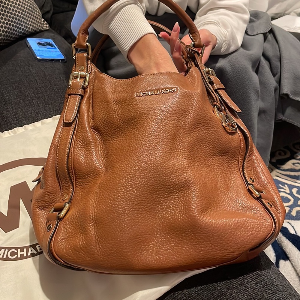 Michael Kors Camel Leather Shoulder Bag